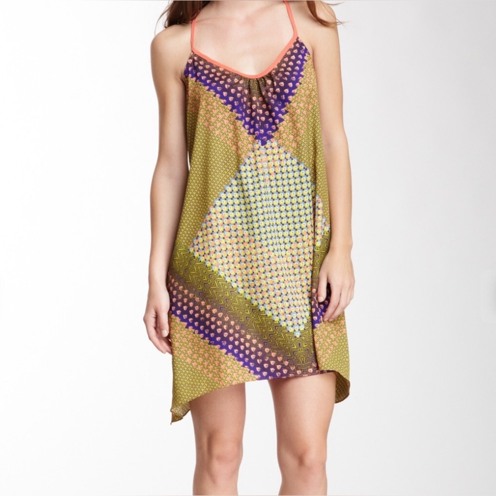 Love Stitch Sleeveless Multicolor Geometric Dress Size M